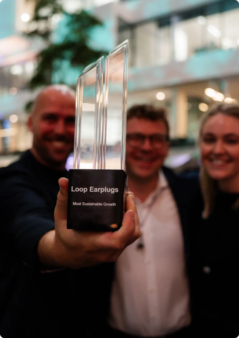 L'équipe Loop avec le prix « Most Sustainable Growth »